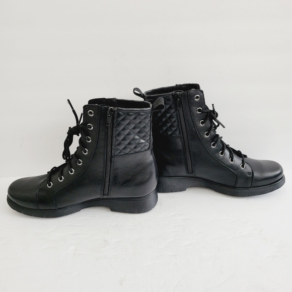 New Munro Womens Tessa Black Ankle Boots Combat ,Size 7,5 - Picture 2 of 7